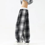 Autumn Thick Pants Men Warm Fashion Retro Plaid Pants Men Japanese Streetwear Loose Wide Leg Pants Men Vintage Trousers M-3XL