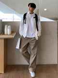Korean Style High-end Straight-leg Casual Pants Men's Spring Summer Loose Trousers American 2025 New Trendy Wide-leg Pants Chic