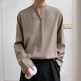 Long Sleeve Shirts for Men Simple Loose Mature Smart Casual Ulzzang Handsome Fashion All-match Harajuku Classic Daily Рубашки