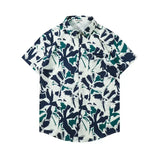 Summer thin printed shirt, beach flower shirt, American retro floral shirt, short-sleeved shirt men's