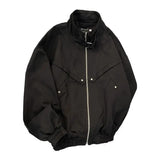 American Cityboy Jacket Wash Canvas Deconstructed Stand Collar Coat Design Sense Top Spring Autumn Korean Trend Bomber Jacket