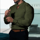 Trend Men's Business Casual Shirts Long Sleeve Slim Fit Party Daily Tops Camisas  Long Sleeve T Shirt