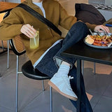 New Japanese Popular Men Cardigan Jacket Luxury Trendy Turtleneck Knitted Zip-up Long Sleeve Sweater Coat Premium Knitwear M-3XL