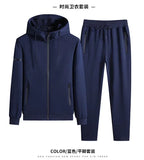 Male 2 Pieces Sweatshirt + Sweatpants Suit 8XL Plus Size New Spring Autumn Clothing Hooded Men Sportswear Sets Casual Pants