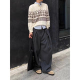 Men's Knitted Henry Sweaters Luxury Christmas Penguin Fair Island Long Sleeve Pullover Japanese Vintage Old Money Knitwear M-2XL