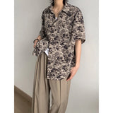 Summer Short Sleeved Shirt Men Oversized Retro Printed Shirt Men Streetwear Korean Loose Casual Shirt Mens Hawaiian Shirts