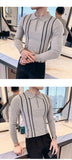 Men's Jersey Luxury Polo Neck Zipper Knit Sweater Casual Fashion Solid Color Long Sleeve Pullover Premium Quality Knitwear M-3XL