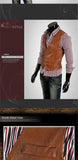 Spring Autumn Motorcycle Sleeveless Vest Jacket Korean Slim-fitting Casual Spring Mens Vest Suit Pu Leather Waistcoat