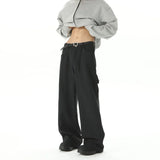 American Style Wide Leg Straight Cargo Pants Letter Printed Men's Baggy Casual Fashion Overalls Streetwear Male Mopping Trousers