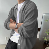 Fall Winter Men's Daily Loose Solid Sweaters Comfortable Button Knitted Cardiga 2024 Korean Thermal Long Sleeve Outerwears Male