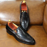 Mens Penny Loafers Leather Shoes Genuine Leather Elegant Wedding Party Casual Dress Shoes Brown Black Shoes for Men