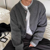 Old Money Vintage Cardigan Coat Light Luxury Knitted Lapel Long Sleeve Men Sweater Jacket Leisure Premium Quality Knitwear M-3XL