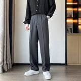 New Arrival Autumn High-end Feeltrousers Men's Korean-style Extended Suit Trousers Loose-fit Straight-leg White Casual Pants