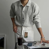 New Korean Luxury Men Cardigan Trendy Textured Long Sleeve Buttoned Korean Leisure Sweater Coats Premium Quality Knitwear M-3XL