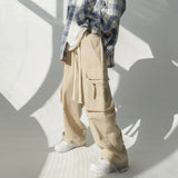 Cotton Casual Pants Men Fashion Black Pocket Cargo Pants Men Japanese Streetwear Hip-hop Loose Wide Leg Pants Mens Trousers