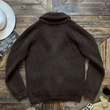 Autumn Winter New Trendy Sweaters Classic Retro Maillard Pullover Heavyweight Thickened Green Fruit Collar Versatile Cardigan