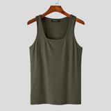 Men Tank Tops Solid Color O-neck Sleeveless Streetwear Casual Male Vests Fitness Summer Workout Men Clothing S-5XL
