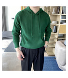 New Japanese Leisure Men's Hooded Sweater Trendy Harajuku Preppy Style Long Sleeve Hoodies Autumn Casual Vintage Warmth Knitwear