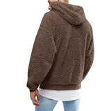 Autumn Winter Men's Tops Plush Hooded Sweater Fashion Solid Warm Hoodies Y2K Streetwear in Hooded Sweatshirts Mens Clothes