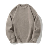 Round Collar Pullover Sweater Solid Colour Basic Men Women Autumn Winter Parsimonious Simple Couple Knit Sweater Warm Soft