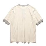 Three Needle American Retro Heavy T-shirt Men's Amikaji Pure Cotton Tube Weaving T-shirt Henry Collar Unisex Short Sleeved Shirt