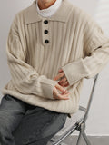 Pullovers Men Ulzzang Minimalist Cozy Warm Vintage Sweaters Lazy Style Handsome Autumn Winter Fashion High Street  