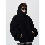American autumn and winter street fashion personalized hooded sweatshirt for couples loose retro Harajuku casual top y2k