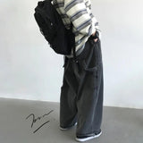 Streetwear Multi-pocket Jeans Loose Plus Size 5XL Wide Leg Pants Japanese Harajuku Casual Denim Trousers Men Clothing