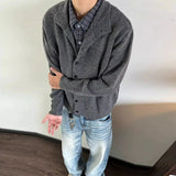 American Vintage Cardigan Coats Light Luxury Knitted Lapel Long Sleeve Men Sweater Jacket Leisure Premium Quality Knitwear M-3XL