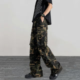 Cyber Y2K Streetwear Camouflage Baggy Tracksuit Cargo Pants Men Clothes Multi Pockets Male Casual Long Trousers Moda Hombre