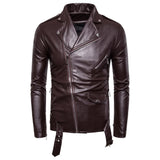 Motorcycle Slim Leather Jacket Men's Leather Jacket British Fashion Men's PU Leather Jacket