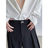Baggy Black Suit Pants Mens Oversized Fashion Society Mens Dress Pants Korean Loose Wide Leg Pants Mens Office Formal Trousers