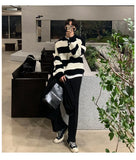 New Fashion Striped Men Polo Sweater Light Luxury Korean Popular Knitwear Premium Quality Long Sleeve Pullover Trendy Streetwear