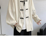 New Chinese Style Fold-button Shirt Men's Long-sleeved Hanfu Tang Suit Jacket Chinese Style Jacket Men's Fashion Tops Urban