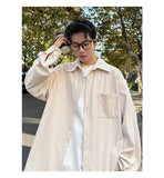 2025 Autumn Winter New Mens Long Sleeve Casual Corduroy Shirt Square Collar Loose Fit Classic Fashion Trendy Outdoor Comfort