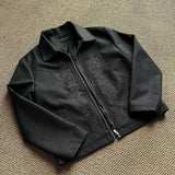 American Street Jacket Men Women Spring Korean Style Vintage Coat Trendy High-end Niche Design Embroidered Windbreaker Jacket