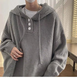 American style trend personalized trend lazy style for men and women hooded sweater loose and casual knit top for couples y2k