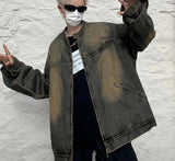 Denim Jackets Men Autumn Advanced Handsome Streetwear American Retro Nostalgic Males Overcoats Hip Hop Punk Style College Daily