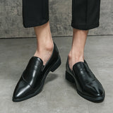 New Men's Formal Elegant Dress Shoes Simple One Step Step Step Men's Leisure Fashion Original Pointed Moccasin Shoes