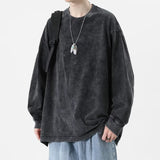 American Retro T Shirts Men Oversized T-shirt Women Loose Long Sleeve Shirt Vintage Hip Hop Y2K Style Men's Streetwear Plus Size
