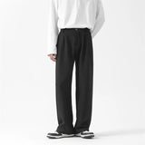 Grey Black Suit Pants Men Fashion Society Mens Dress Pants Korean Loose Straight Wide Leg Pants Mens Office Formal Trousers