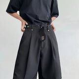 Summer Suit Shorts Men Fashion Social Mens Dress Shorts Korean Loose Black Ice Silk Shorts Mens Office Formal Shorts M-2XL