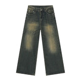 American Spring and Autumn Season Men and Women Trendy Personalized Straight Tube Washed Jeans Couple Loose Casual Pants y2k