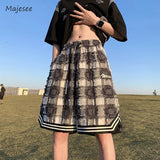 Shorts Men Plaid Casual Breathable Handsome High Street Fashion Korean Style Sporty Drawstring Summer Charming Al-match College