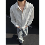 Long Sleeved Shirt Men Fashion Society Mens Formal Dress Shirt Korean Loose Casual Striped Shirt Men Plus Size Shirts 5XL