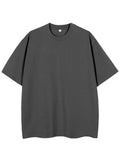 260GSM Summer T Shirt Men Korean Fashion Short Sleeve Loose Basic T-shirts Solid Tops Oversized Tee Unisex