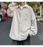 2025 Autumn Winter New Mens Long Sleeve Casual Corduroy Shirt Square Collar Loose Fit Classic Fashion Trendy Outdoor Comfort