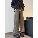 American Street Spring and Autumn Men and Women Trendy Personality Straight Tube Washed Jeans Couple Loose Retro Casual Pants