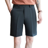 Summer Man Shorts Fashion Casual Bermuda Shorts Black Beige Khaki Straight Short Suit Pants Quality Men Bottoms Wear