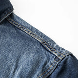 New Vintage Washed Retro Blue Denim Jacket For Men'S Trendy Brand Loose Oversized Lapel Workwear Top